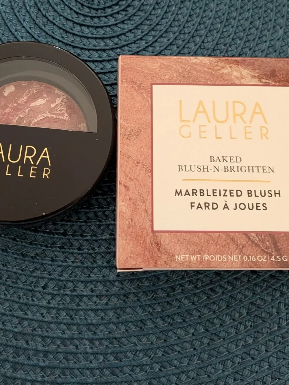 Laura Geller Marbleized Baked Blush — Rose Mauve with Brush